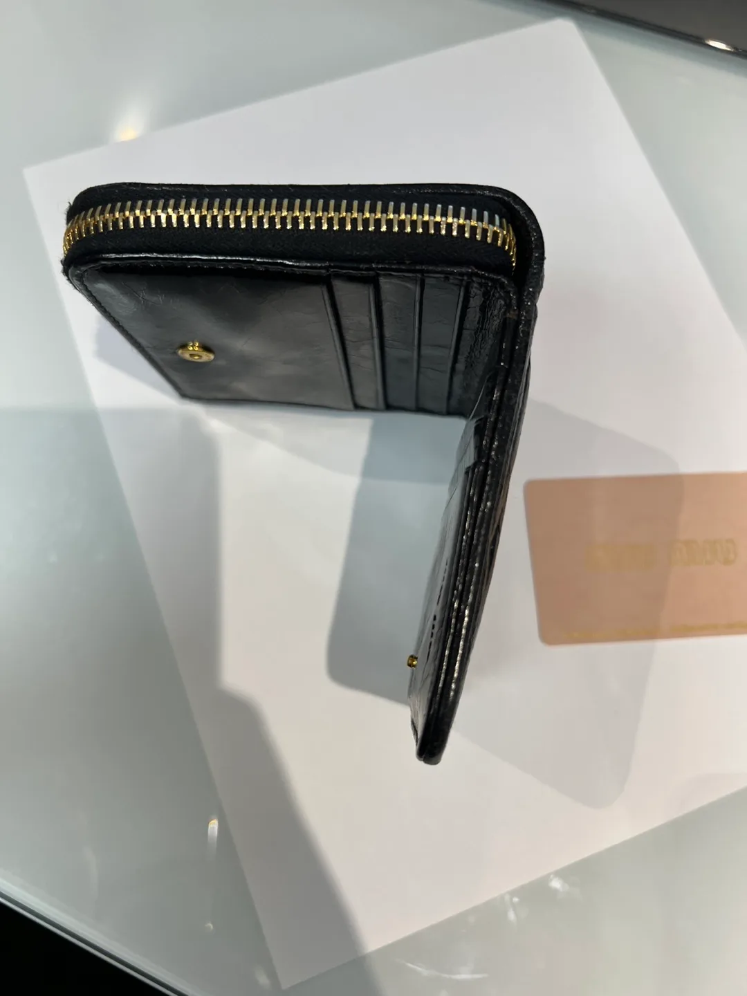 Authentic Miu Miu Black Leather Wallet image indicator(6)