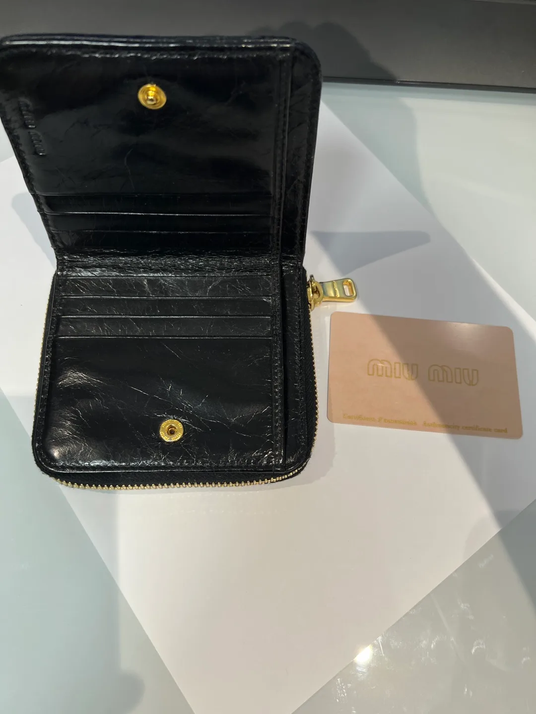 Authentic Miu Miu Black Leather Wallet image indicator(4)