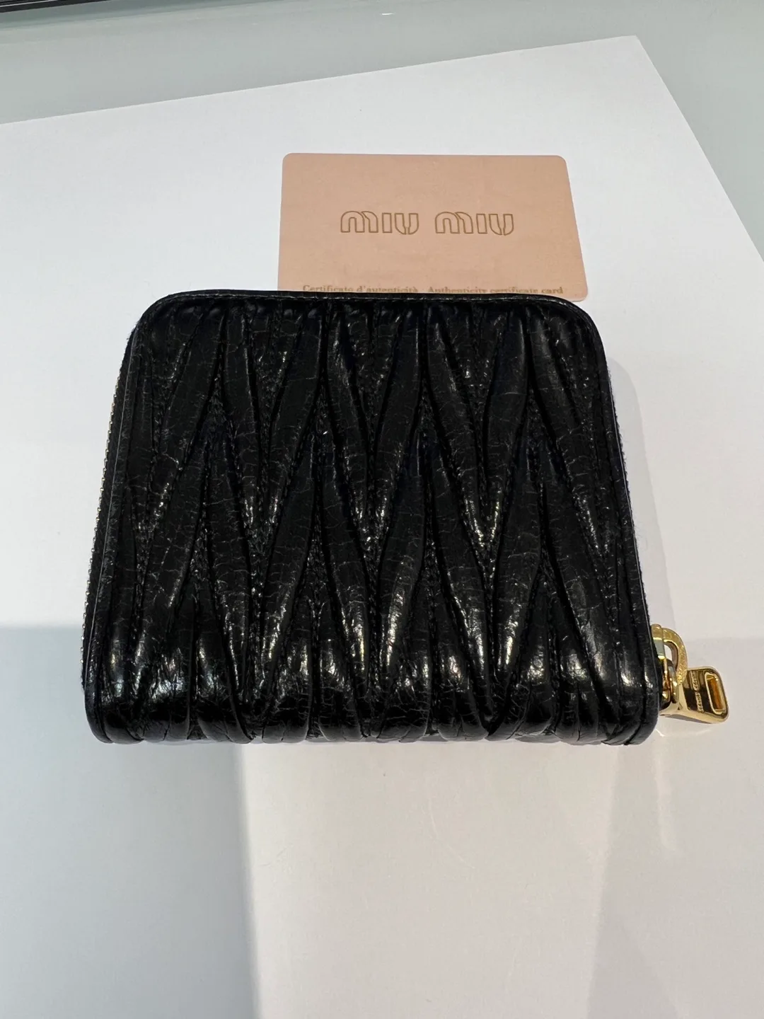 Authentic Miu Miu Black Leather Wallet image indicator(9)