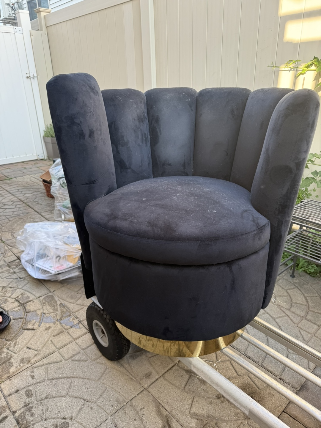 Black Swivel Vanity Chair