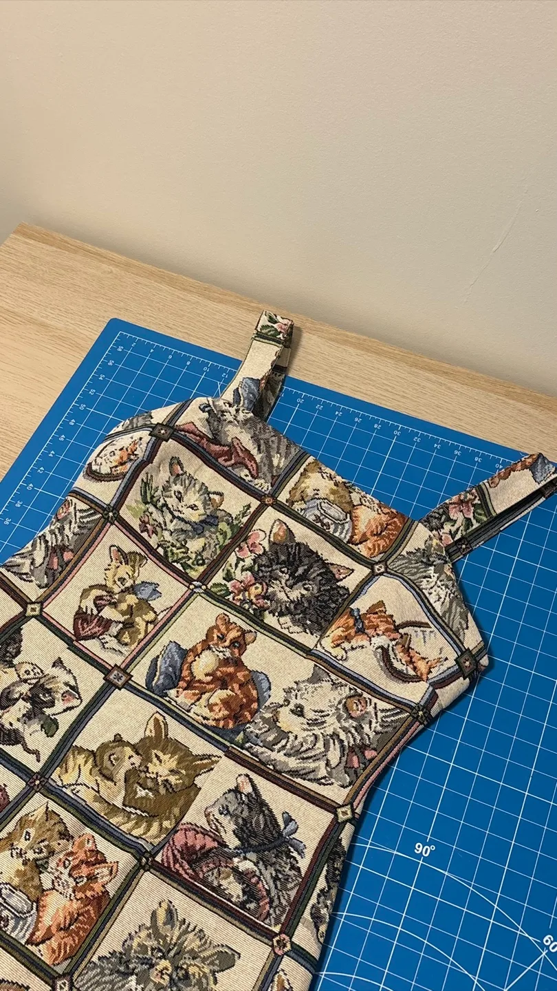 Cat Print Tapestry Mini Dress