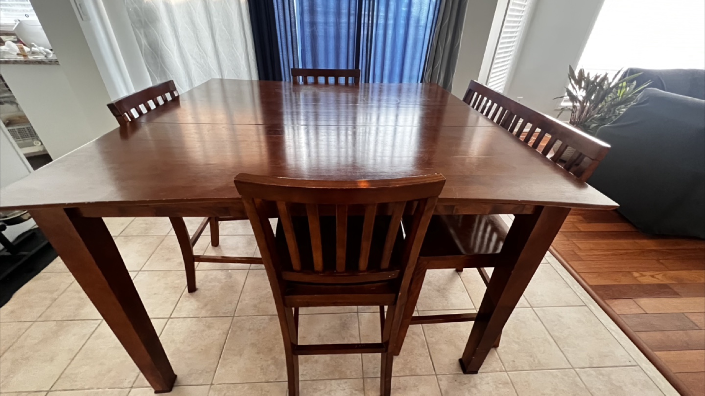 Wood Dining Table with 4 Chairs - photo 2