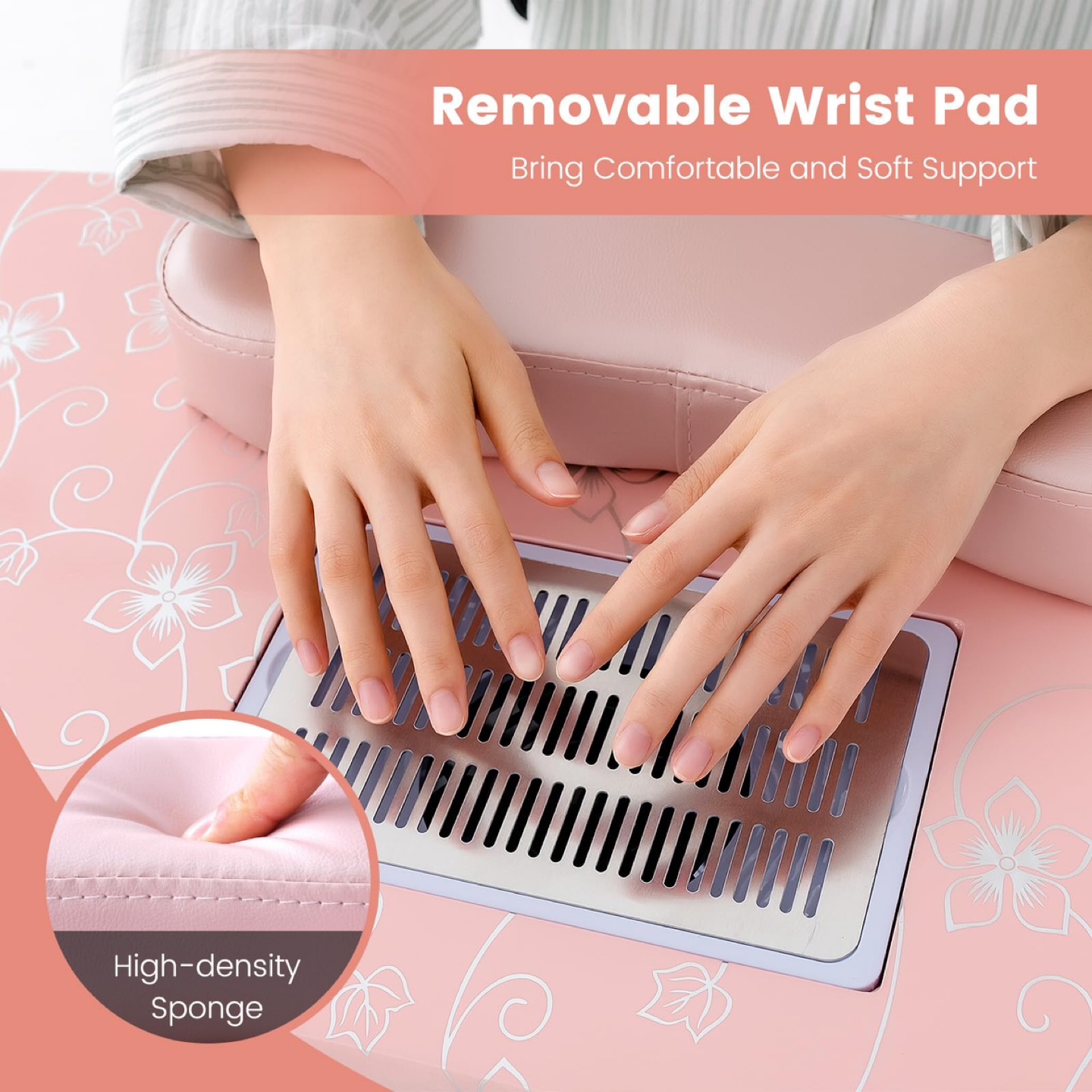 Giantex Manicure Nail Table, Portable Electric Dust Collector - photo 4