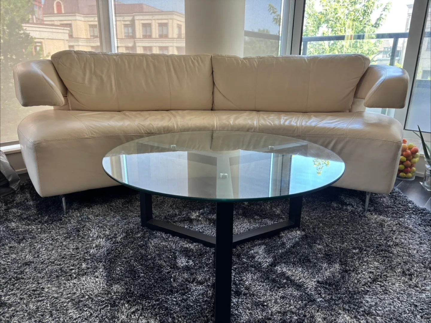Round Glass Coffee Table - Black Frame thumbnail