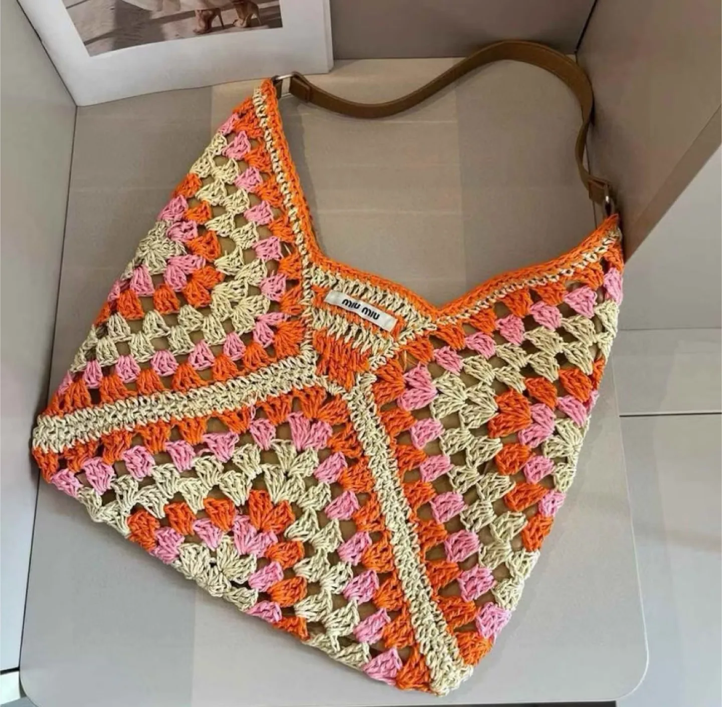 Designer Inspired Crochet Shoulder Bag thumbnail