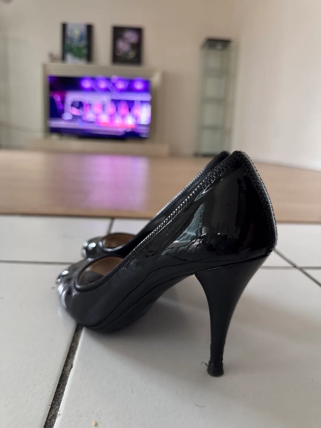 Prada Black Patent Leather Heels thumbnail