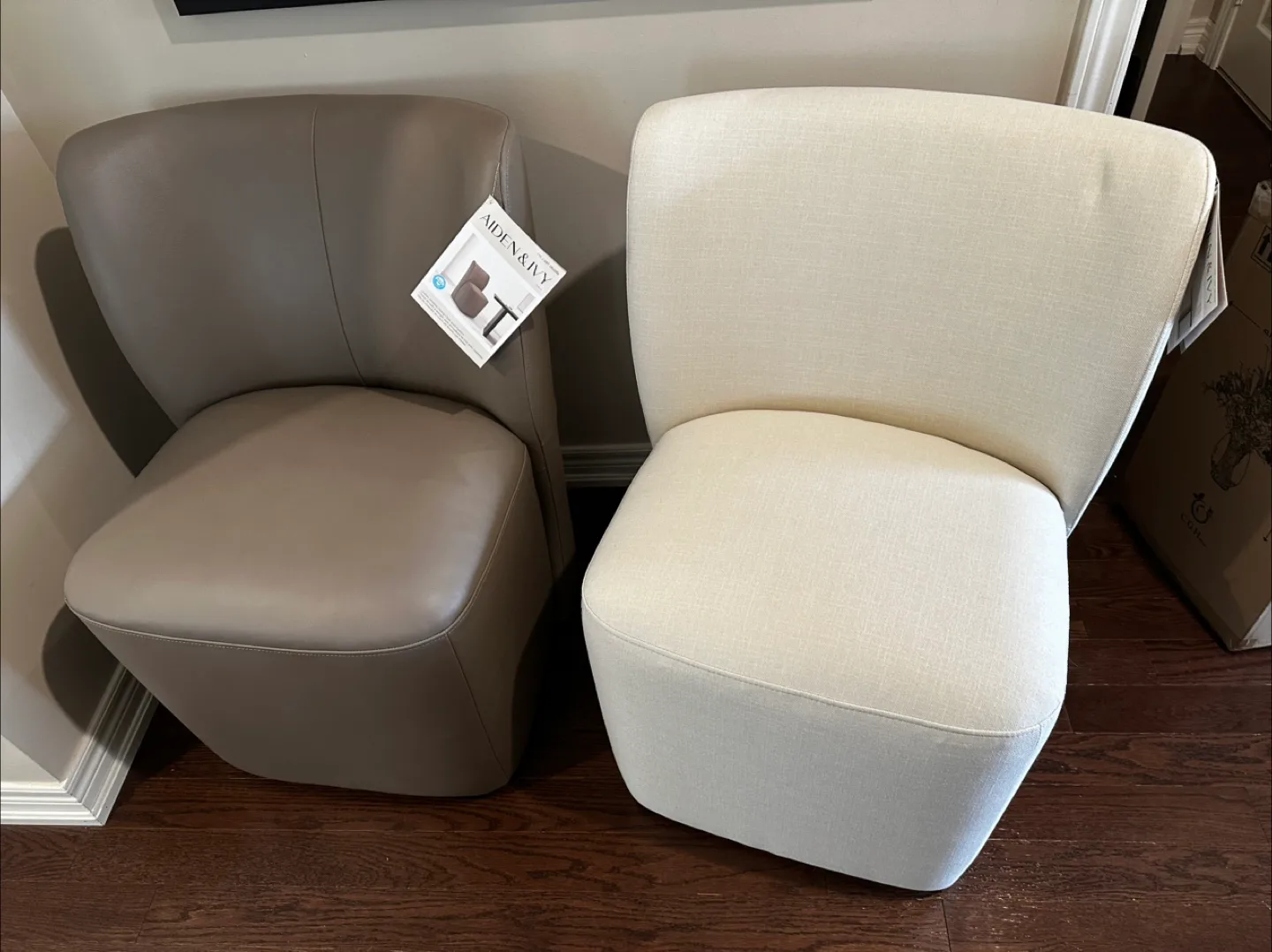 Aiden&Ivy Swivel Accent Chair - Beige thumbnail