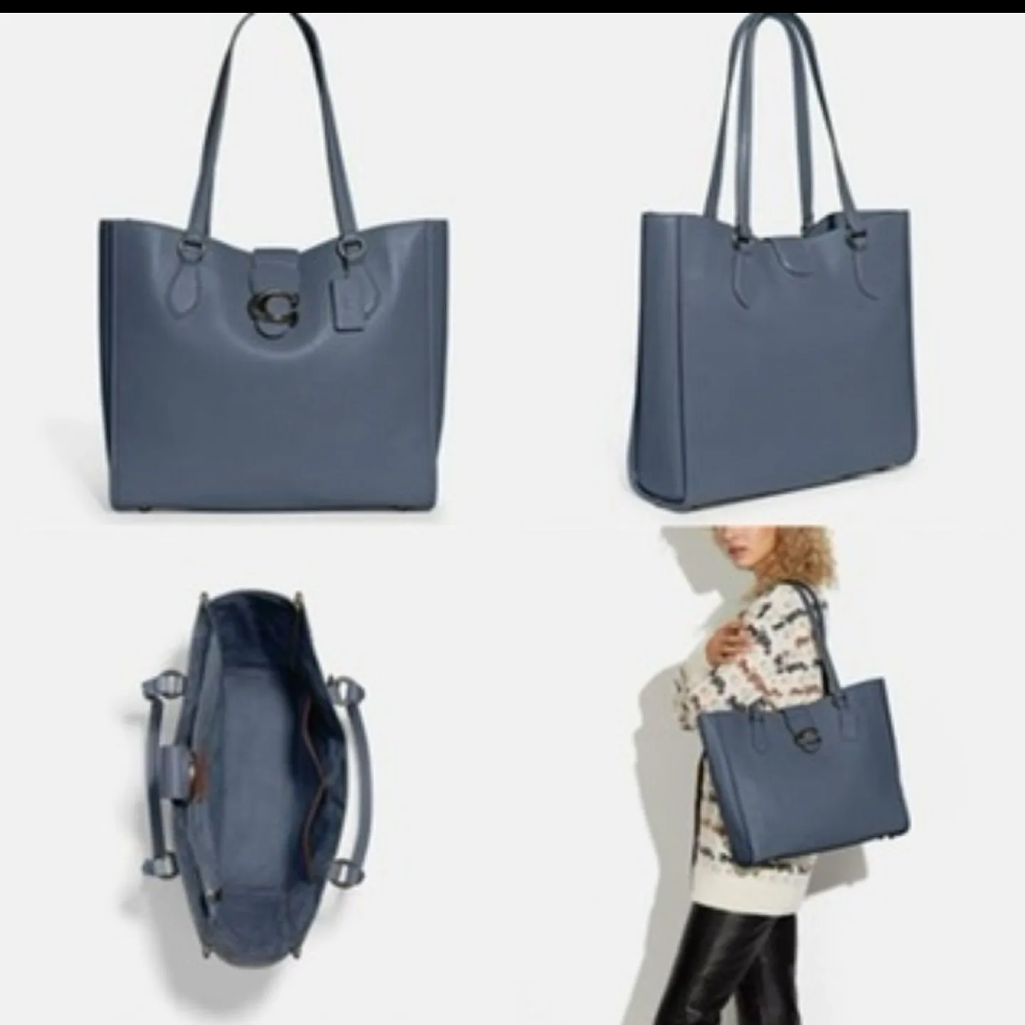 NEW Coach Dempsey Tote in Denim Blue image indicator(5)