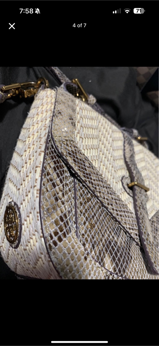 Tory Burch Snakeskin & Woven Shoulder Bag - photo 4