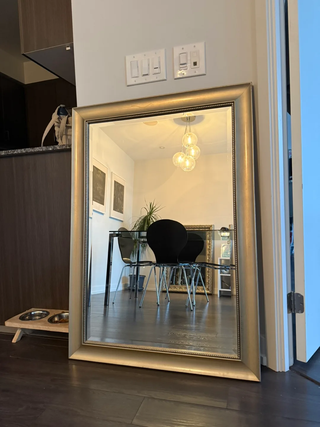 Large Silver Framed Wall Mirror thumbnail