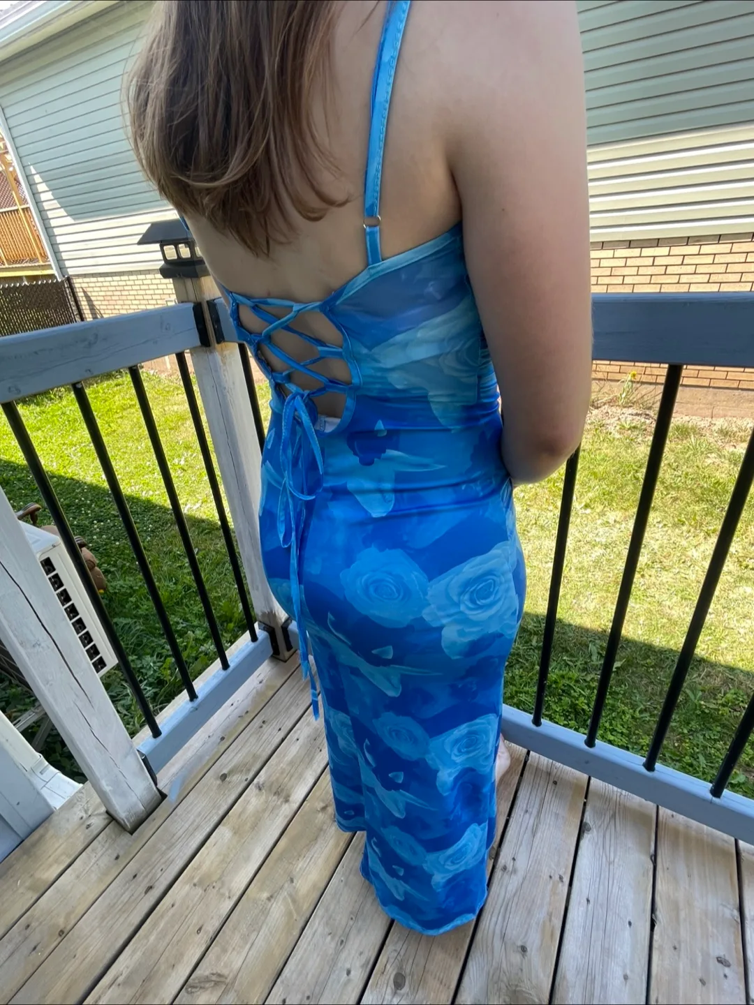 Blue Floral Midi Dress thumbnail