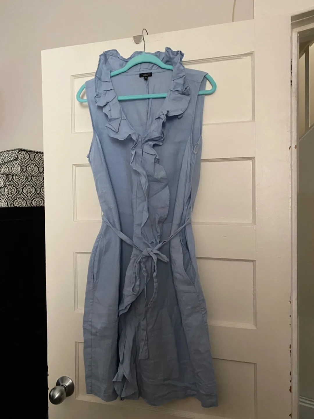 Talbots Blue Linen Sleeveless Dress thumbnail