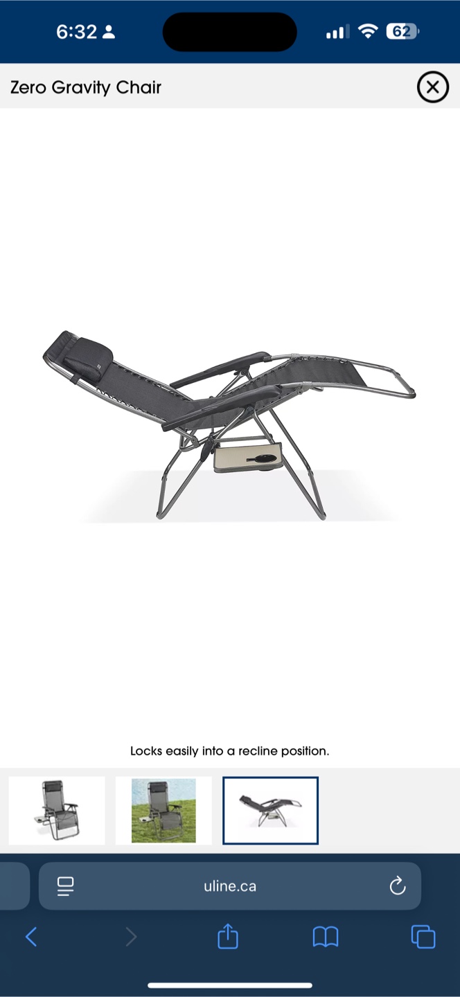 Uline Zero Gravity Chair - photo 2