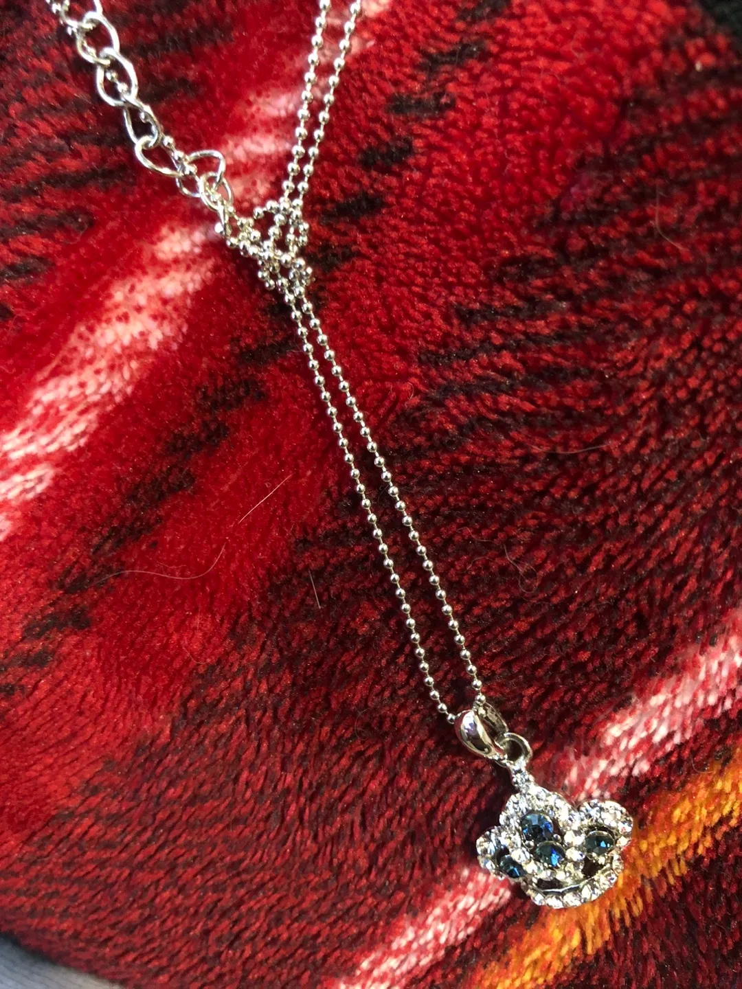 Silver Necklace with Blue Stones thumbnail