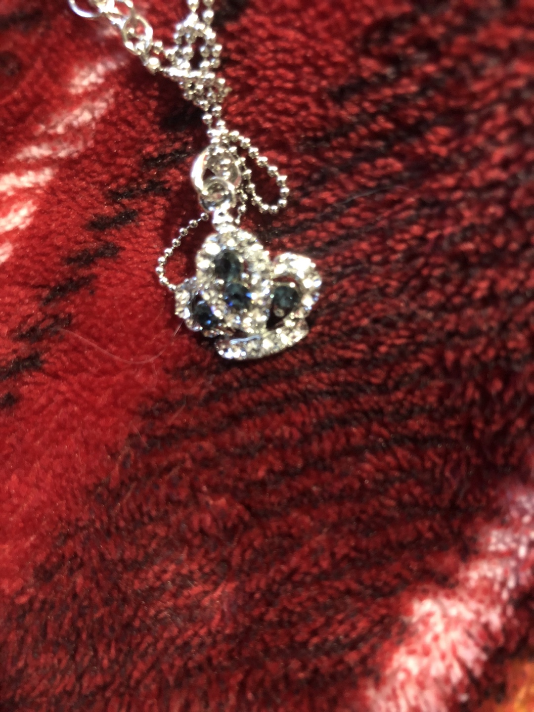 Silver Necklace with Blue Stones - photo 2