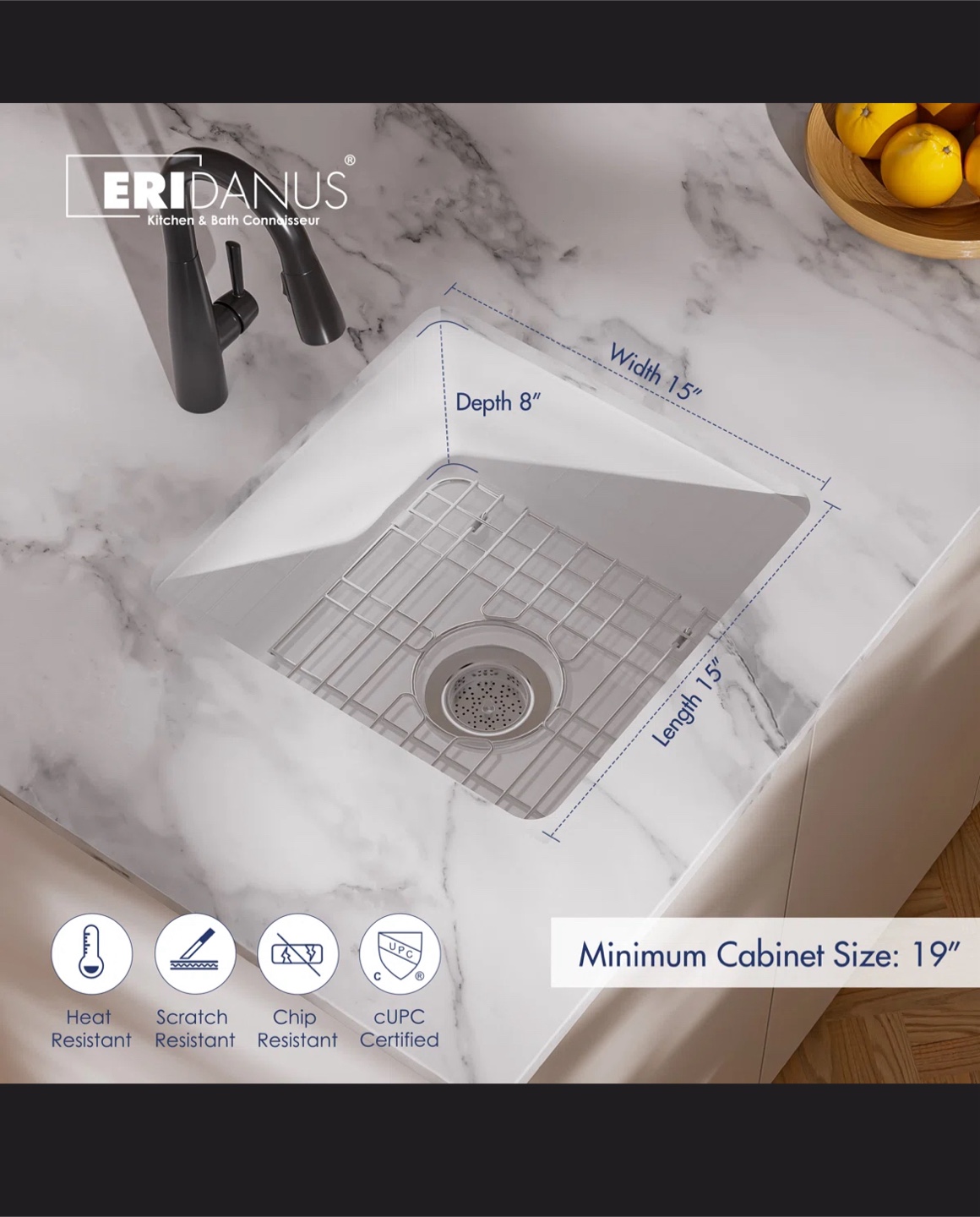 Eridanus Oslo 18" Kitchen Sink - NEW in Box! - photo 3