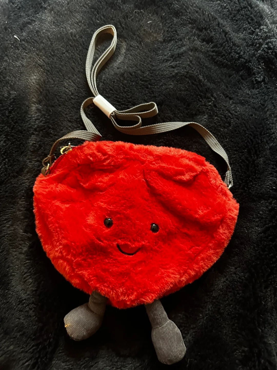 Red Plush Heart Shaped Bag thumbnail