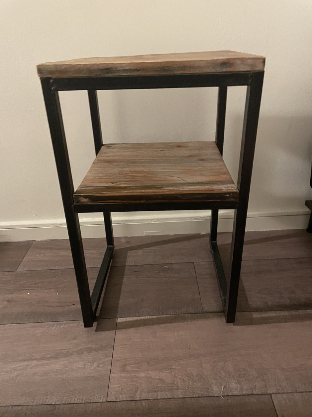 Wooden Side Table with Metal Frame - photo 2