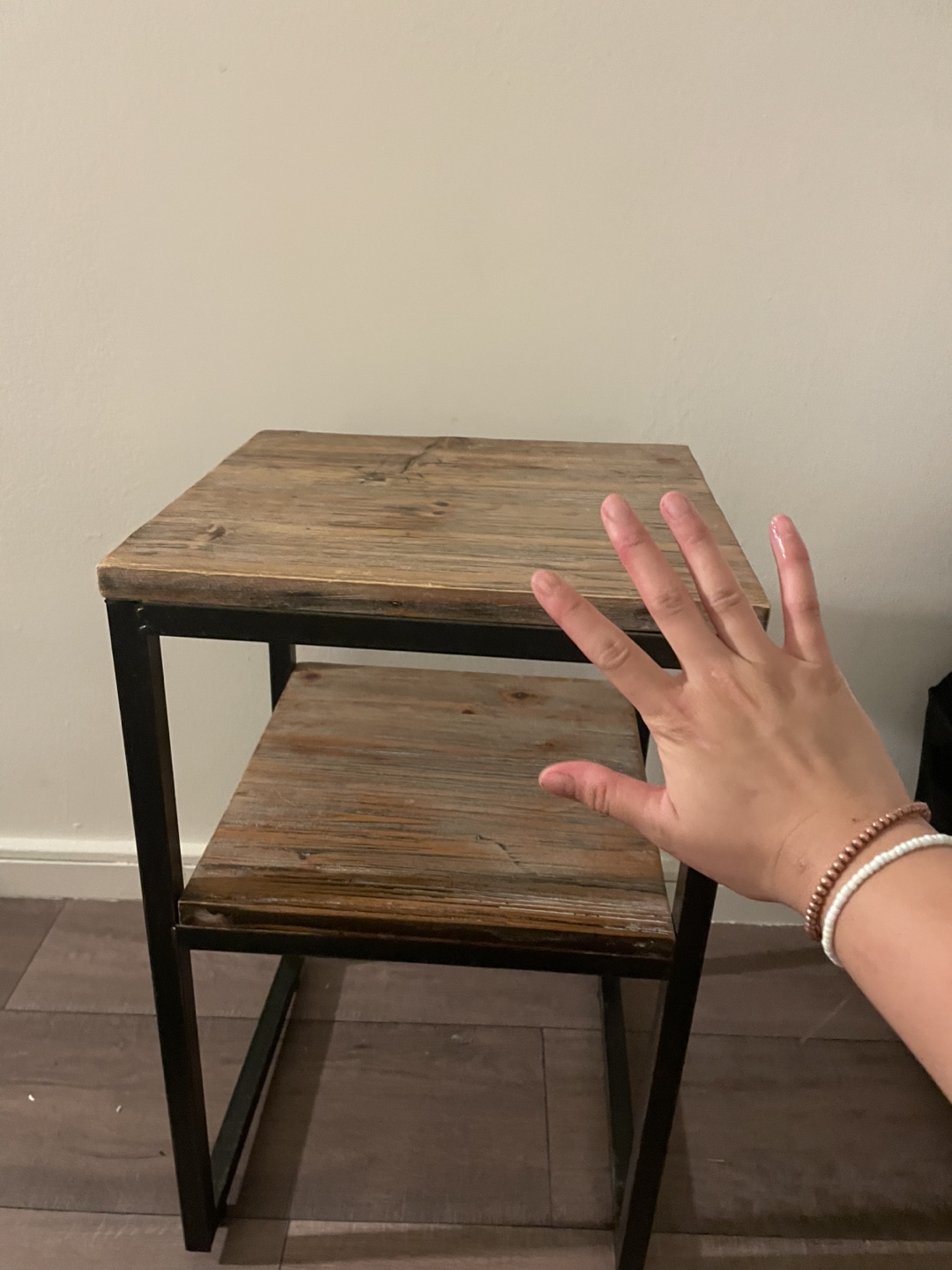 Wooden Side Table with Metal Frame - photo 3