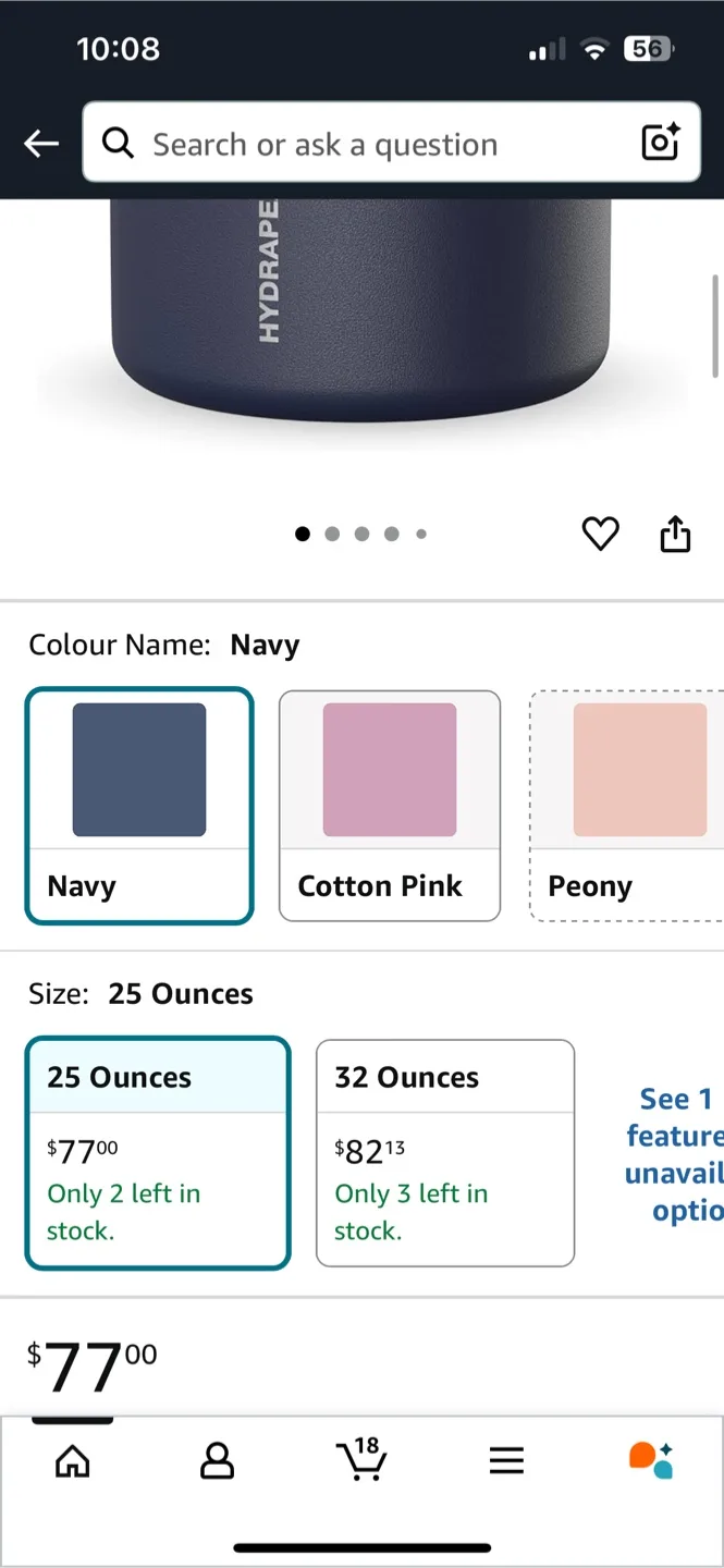 Hydrapeak 25oz Stainless Steel Food Jar - Navy image indicator(5)