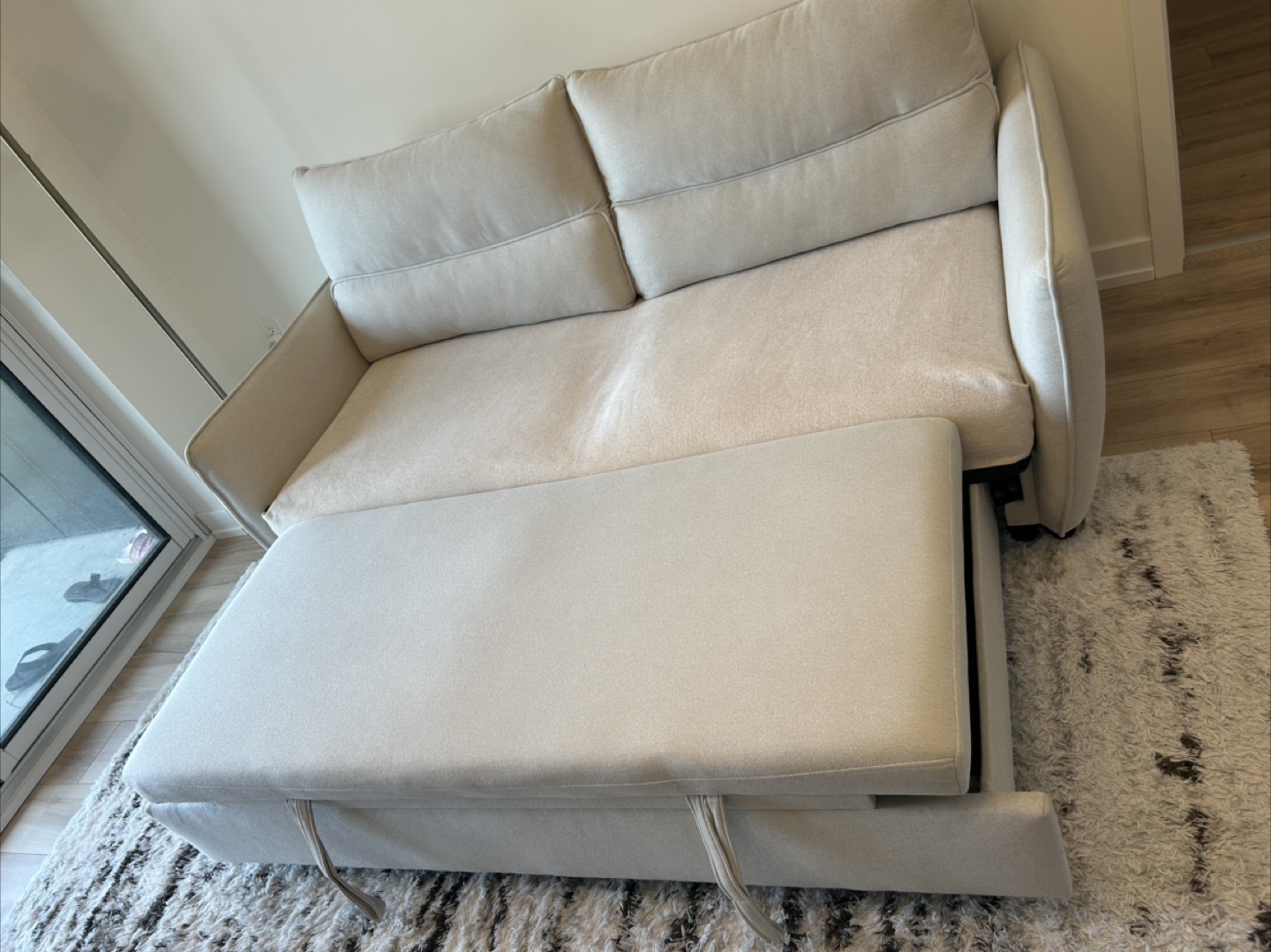 Structube Veronique Sofa Bed in Cream with cover