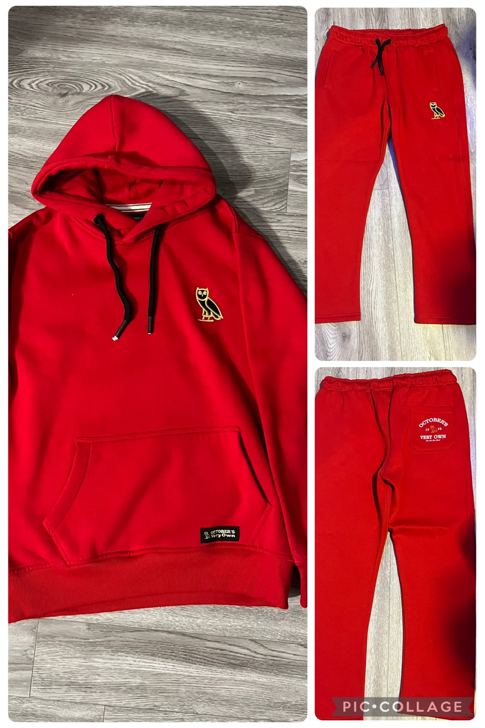 BRAND NEW OVO Red Tracksuit Set (Hoodie + Sweatpants) - XXL