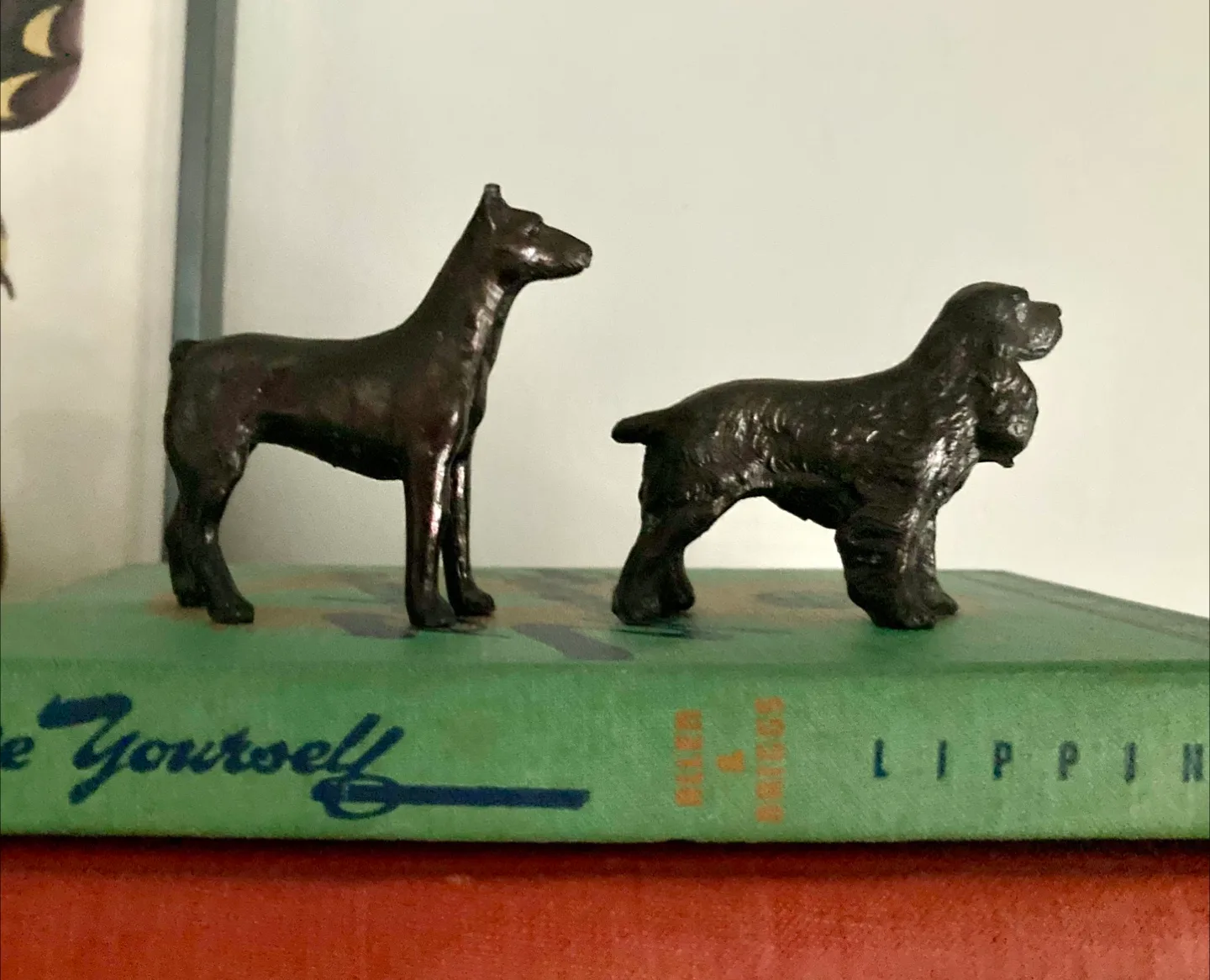 Vintage Bronze Dog Figurines - Set of 2 thumbnail