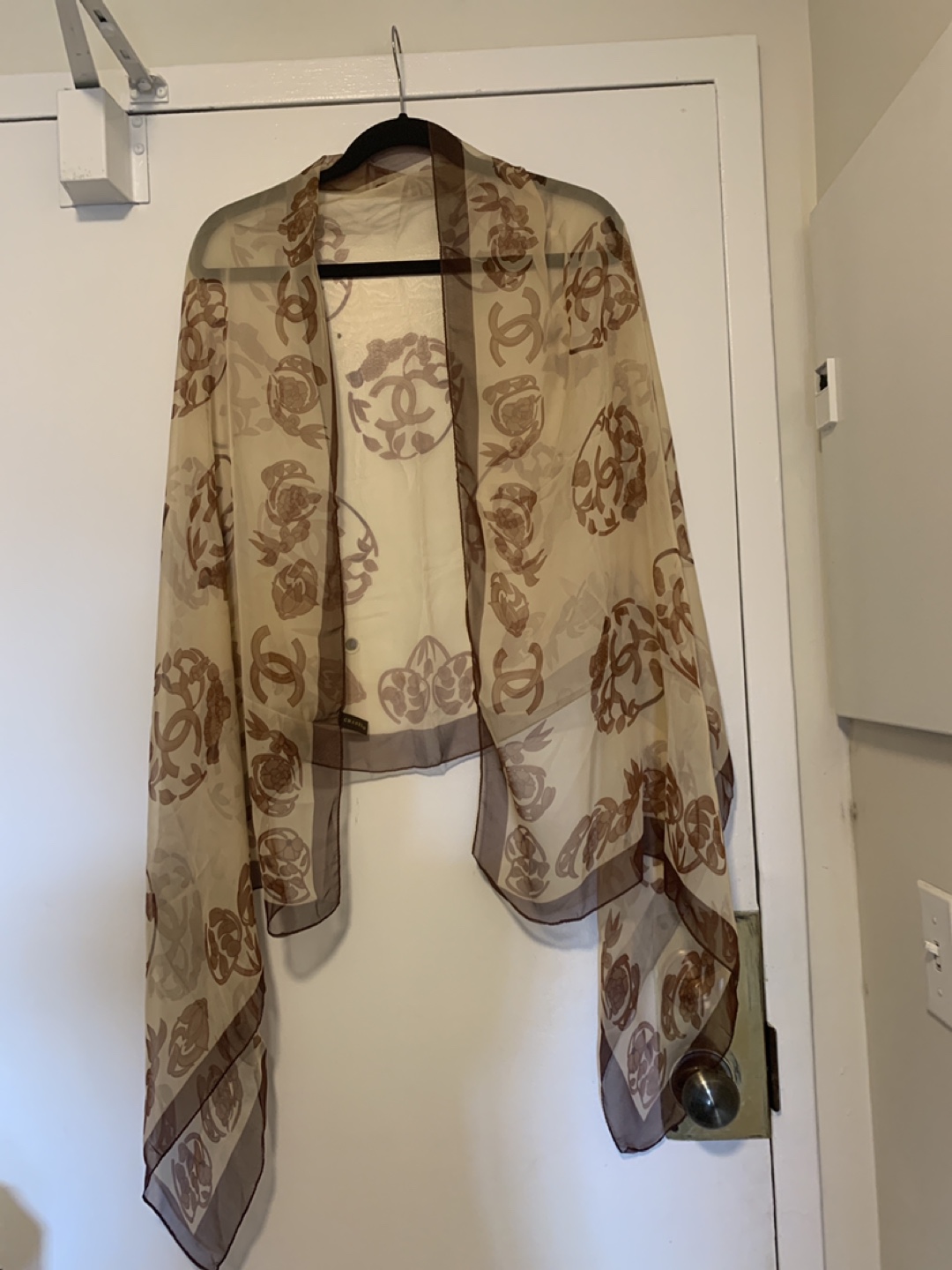 Chanel Chiffon Scarf - Brown & Beige - photo 4