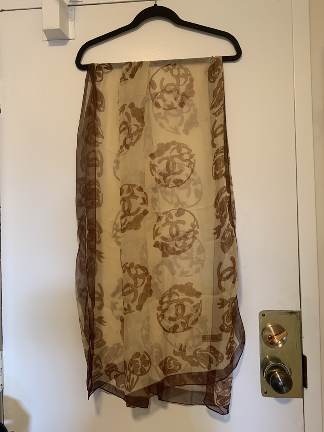 Chanel Chiffon Scarf - Brown & Beige