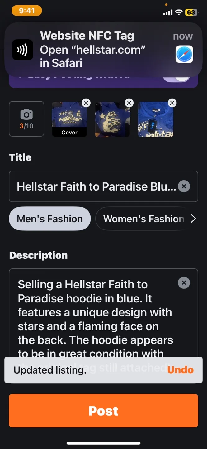 Hellstar Faith to Paradise Blue Hoodie image indicator(4)