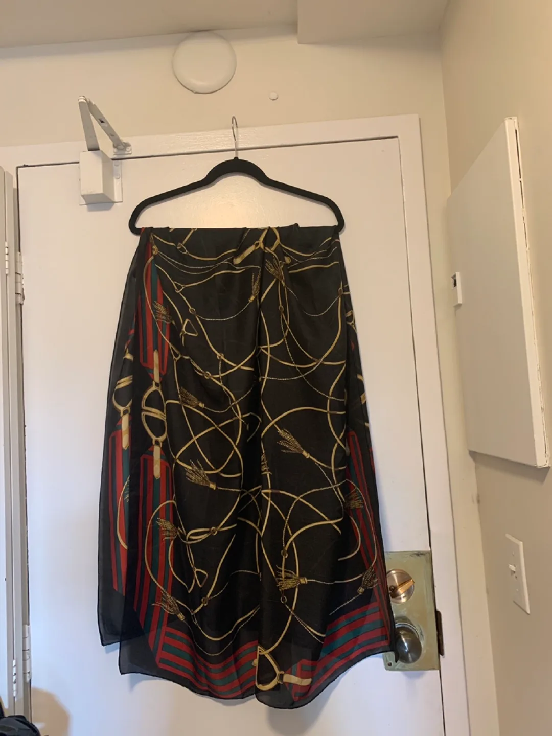 Melanie Lyne Black Patterned silk Scarf thumbnail