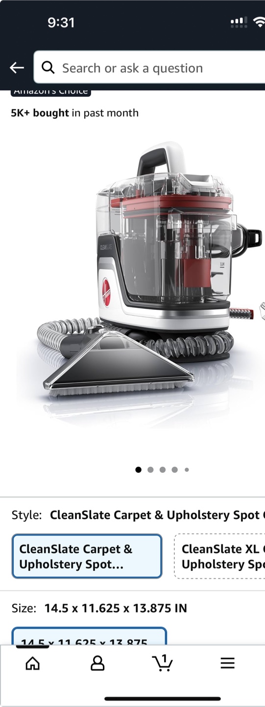 Hoover CleanSlate Pet Carpet & Upholstery Spot Cleaner