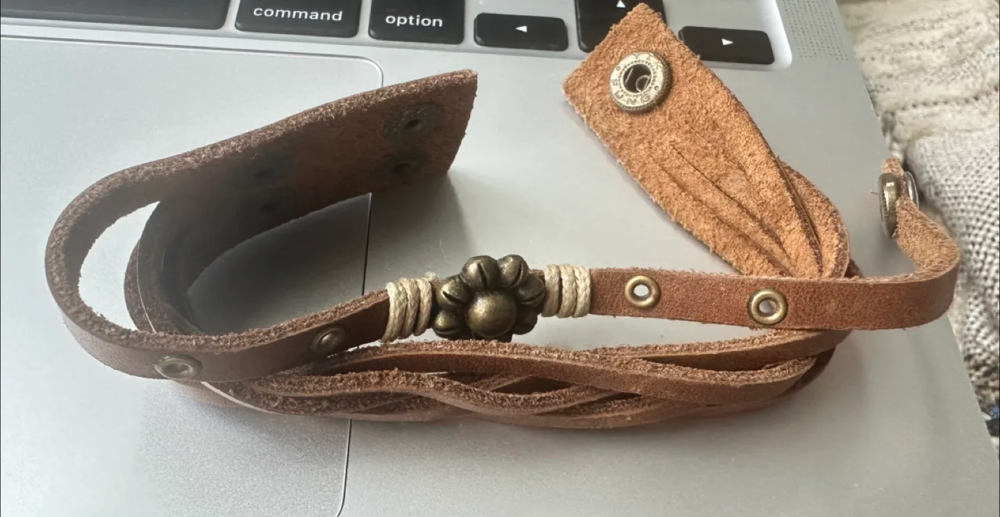 Brown Leather Wrap Bracelet thumbnail