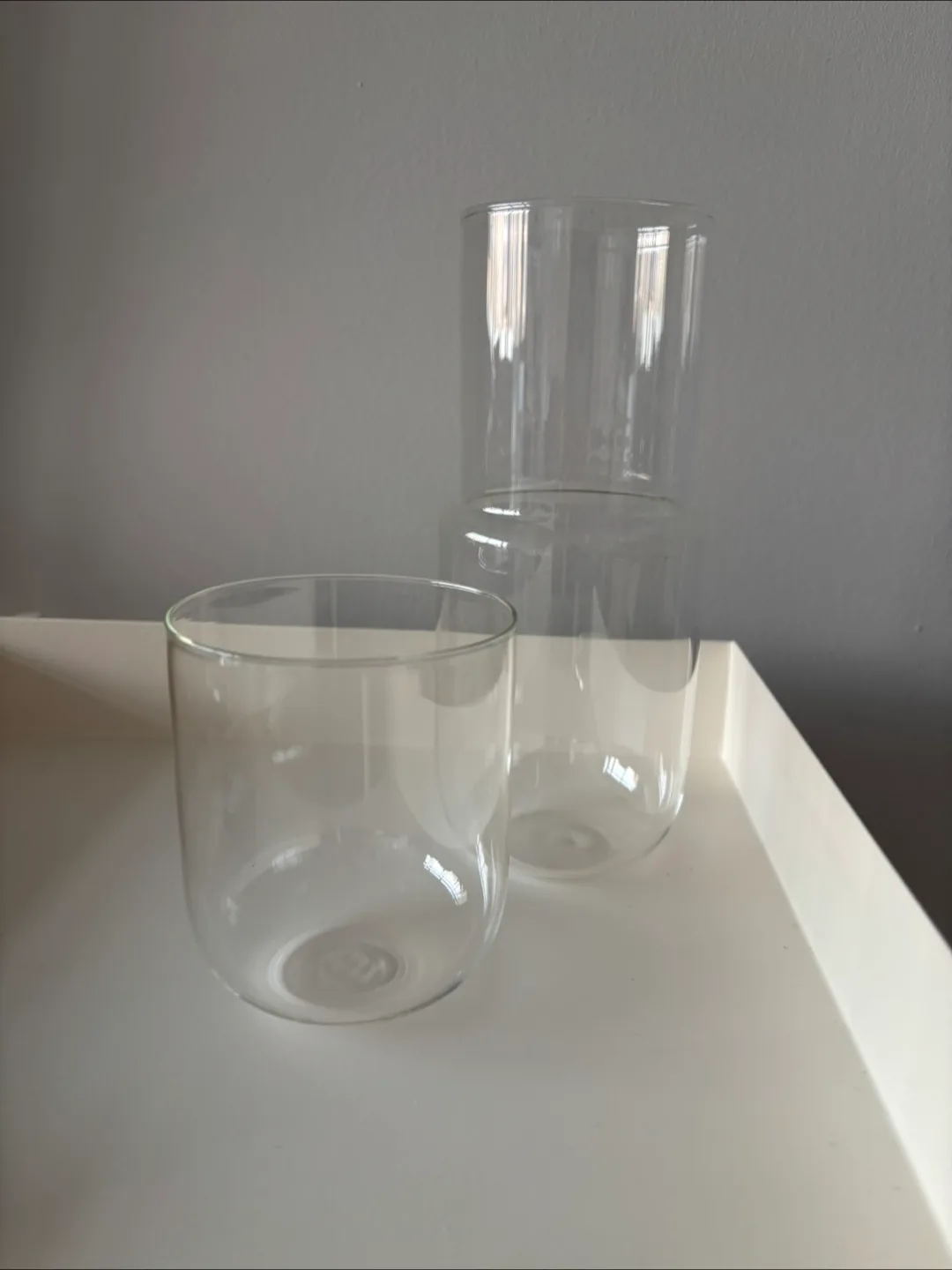 Stackable Clear Glass carafe and cup Set thumbnail