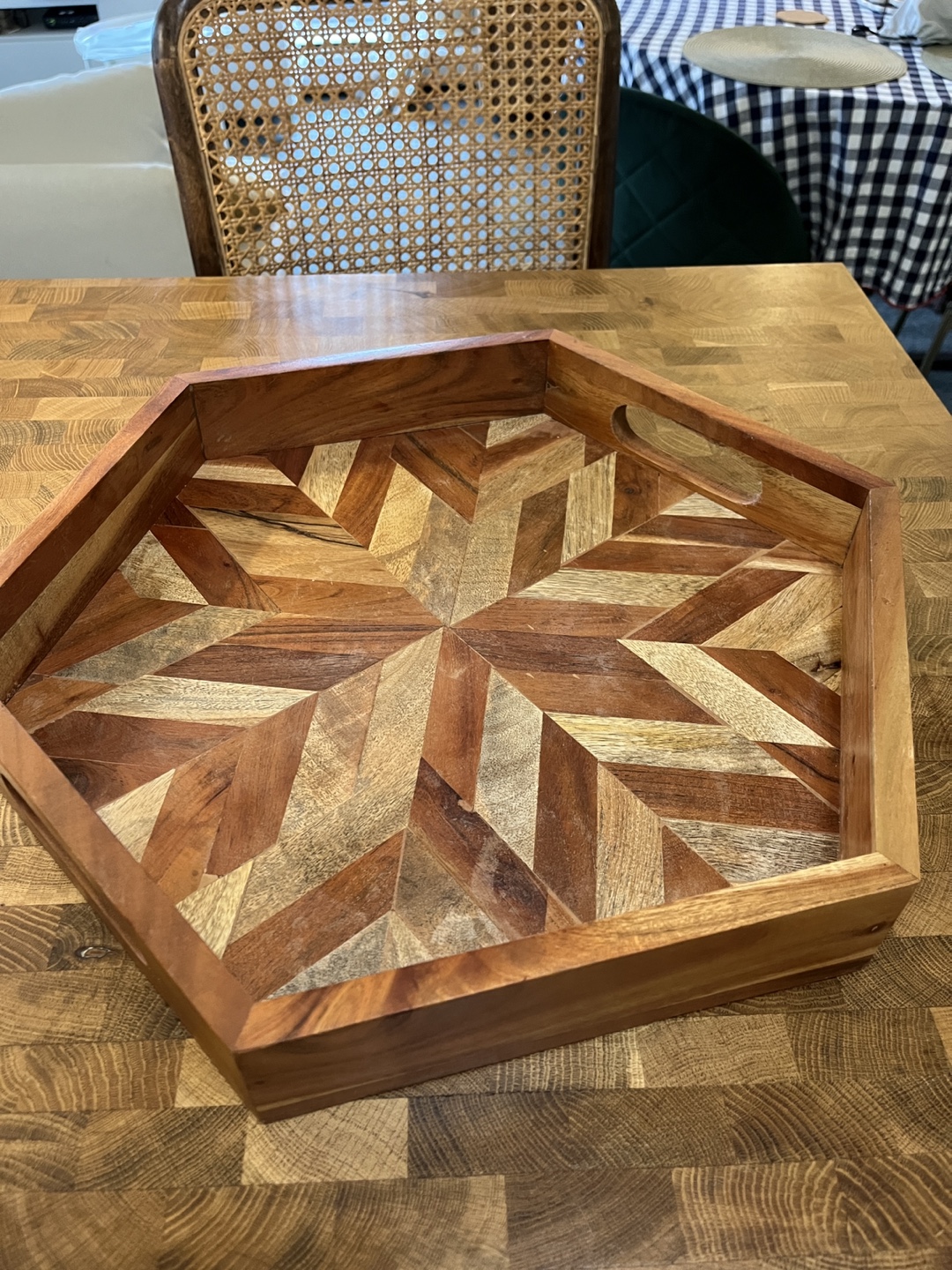Hexagon Wood Tray - photo 3