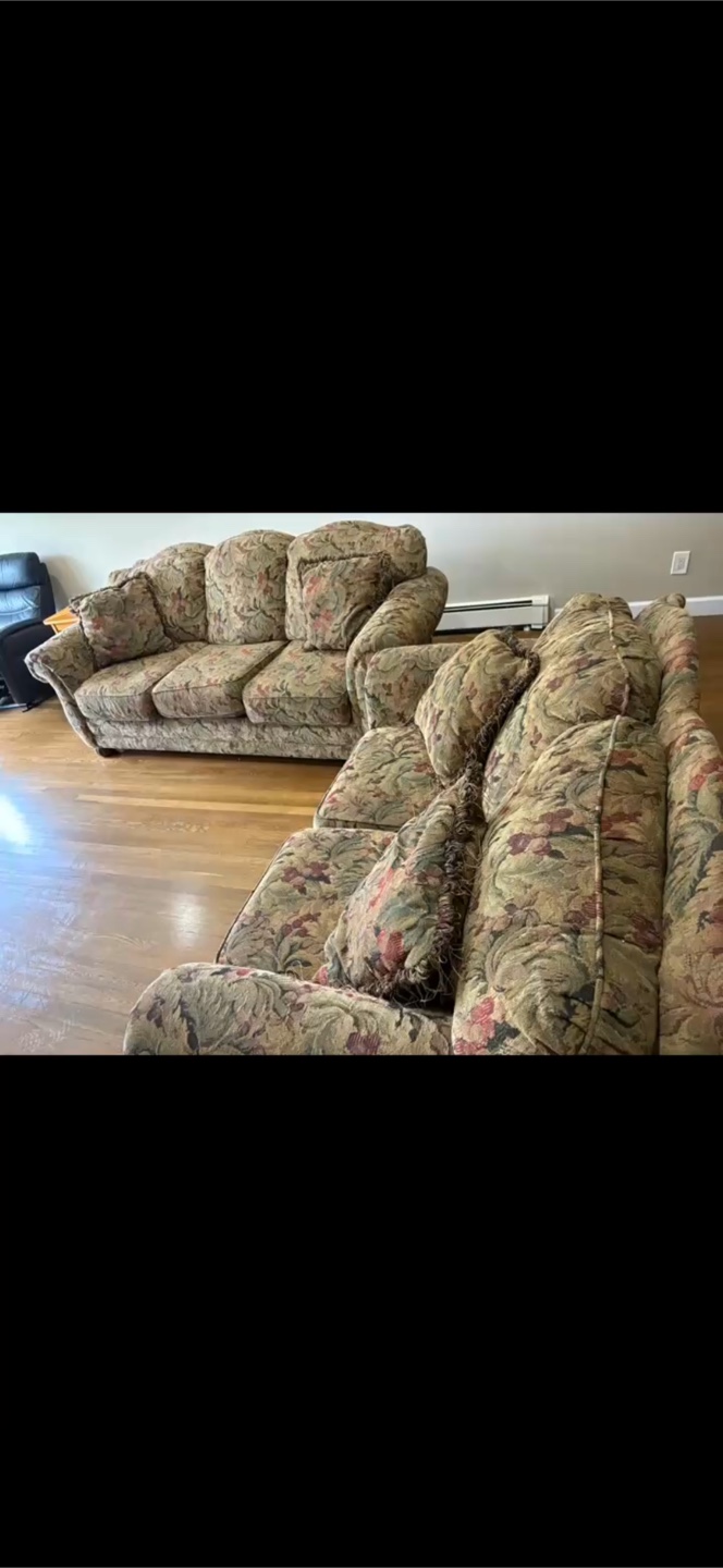 Floral Pattern Sofa and Loveseat Set