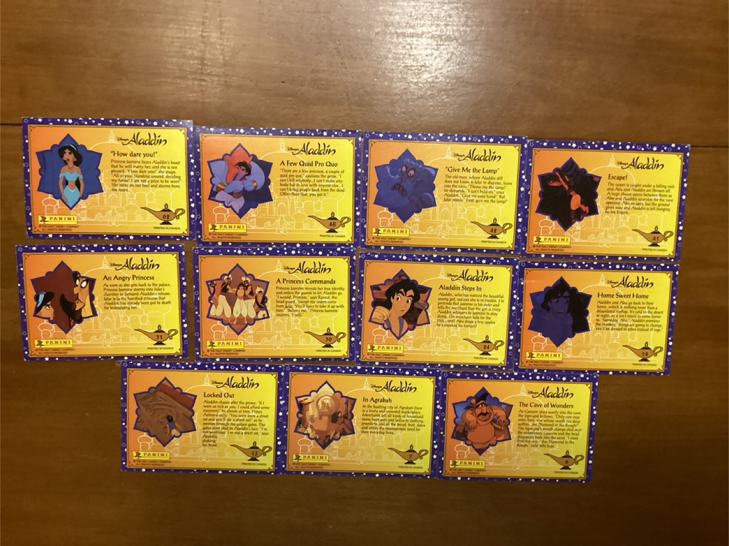 11. 1993 PANINI ALADDIN Cards 6,7,13,14,24,30,31,41,42,48 & 62 - photo 5