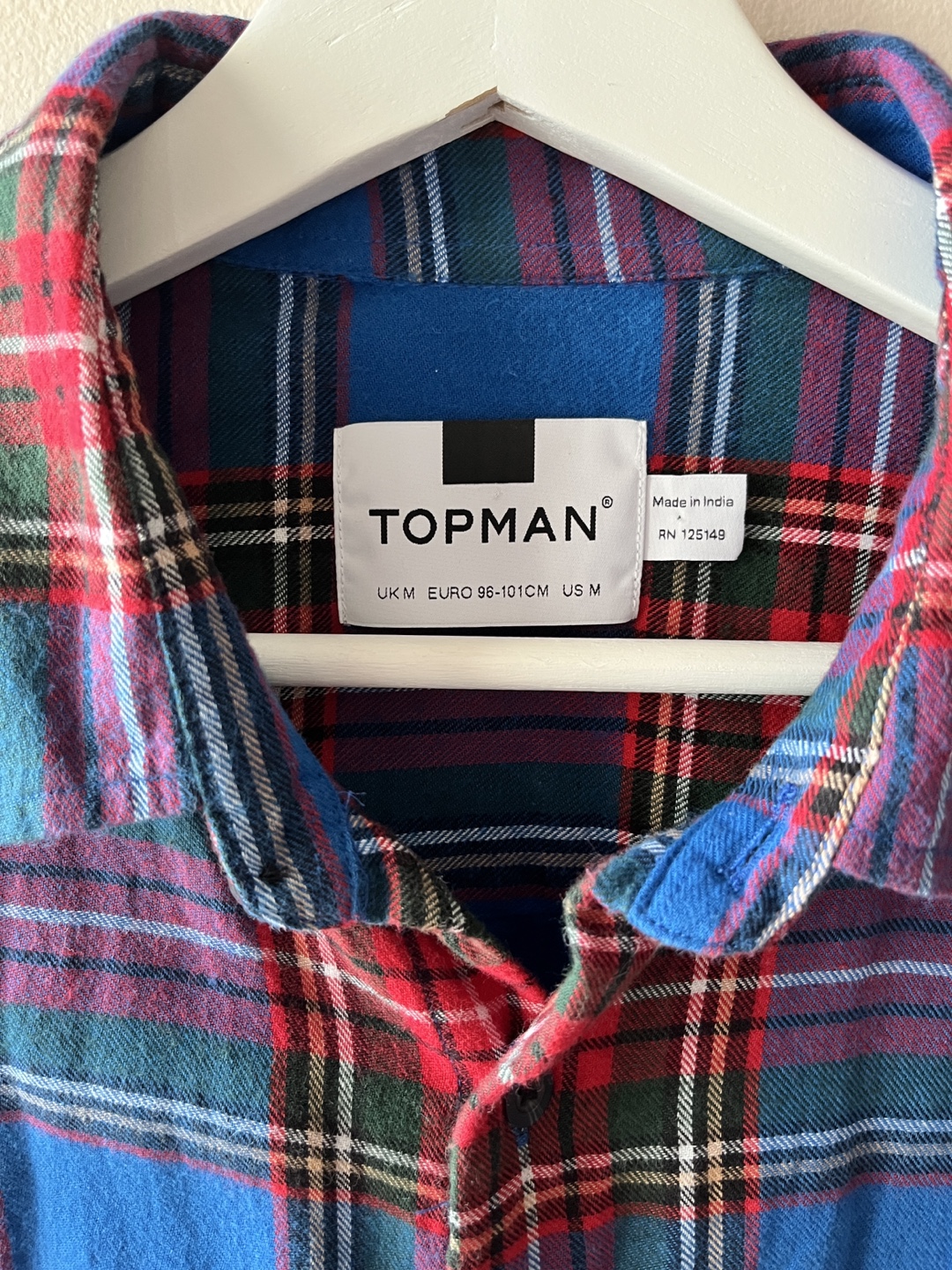 Topman Blue & Red Plaid Flannel Shirt - Size M - photo 2