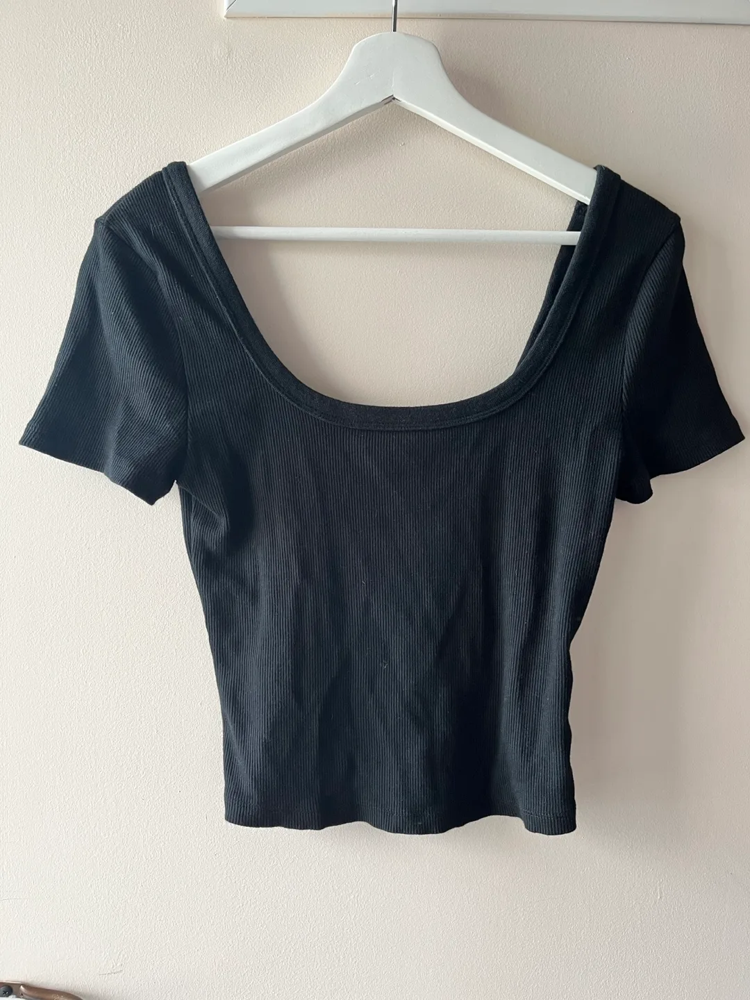 Black Ribbed Top - Size S thumbnail