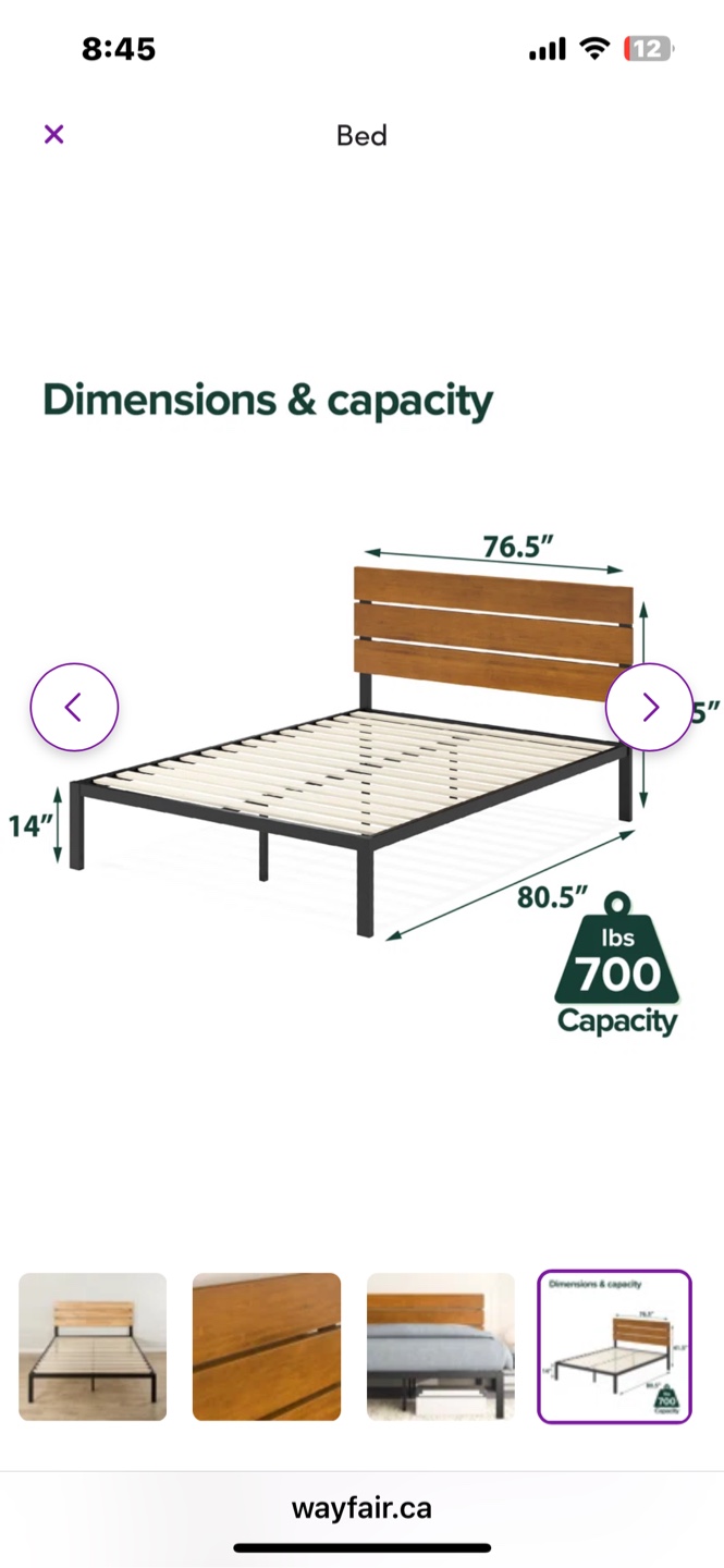Wood and Metal Bed Frame - photo 2
