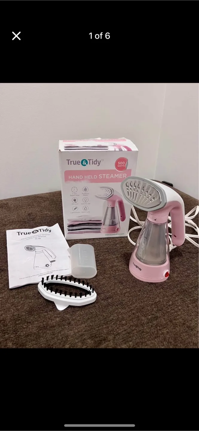 Hand Held Steamer - retro style Pink thumbnail