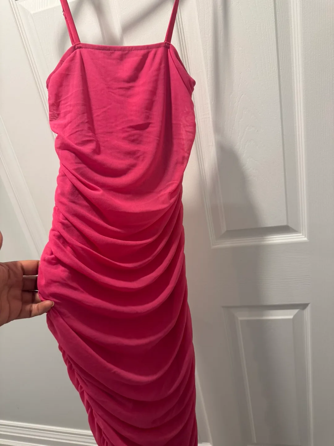 Fashion Nova Pink Ruched Dress - Size S image indicator(2)