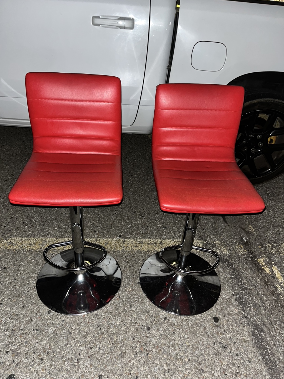 Red Bar Stools (Set of 2)
