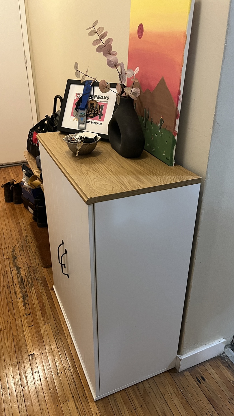 White Cabinet with Wood Top - photo 3