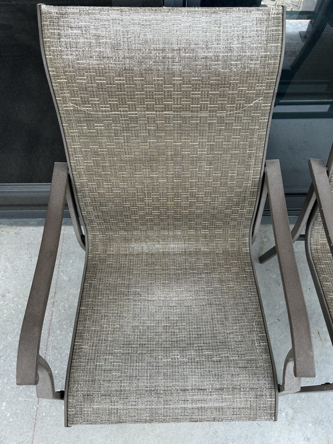Two Outdoor Patio Chairs - Brown