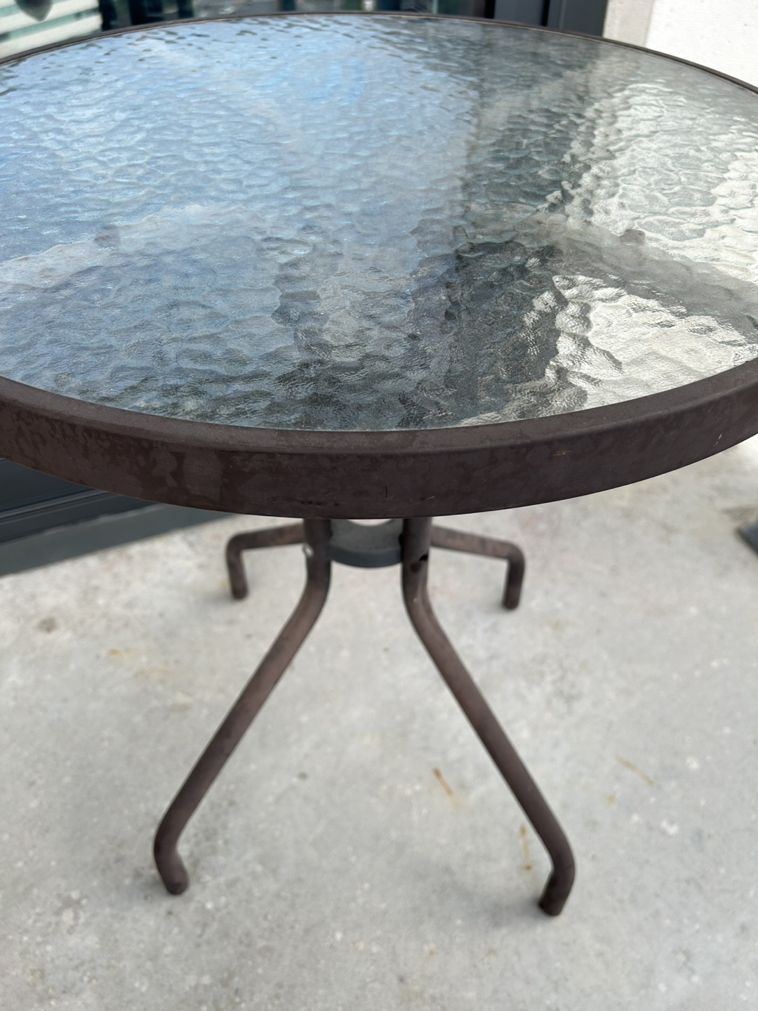 Round Glass Top Patio Table - photo 2