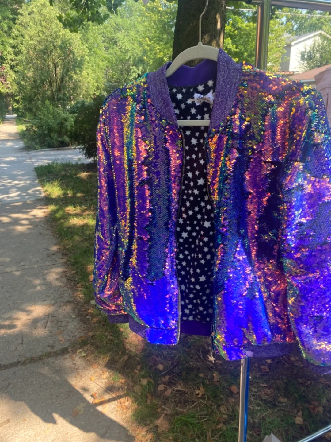 Lola and the Boys Sequin Bomber Jacket - Size 14 thumbnail