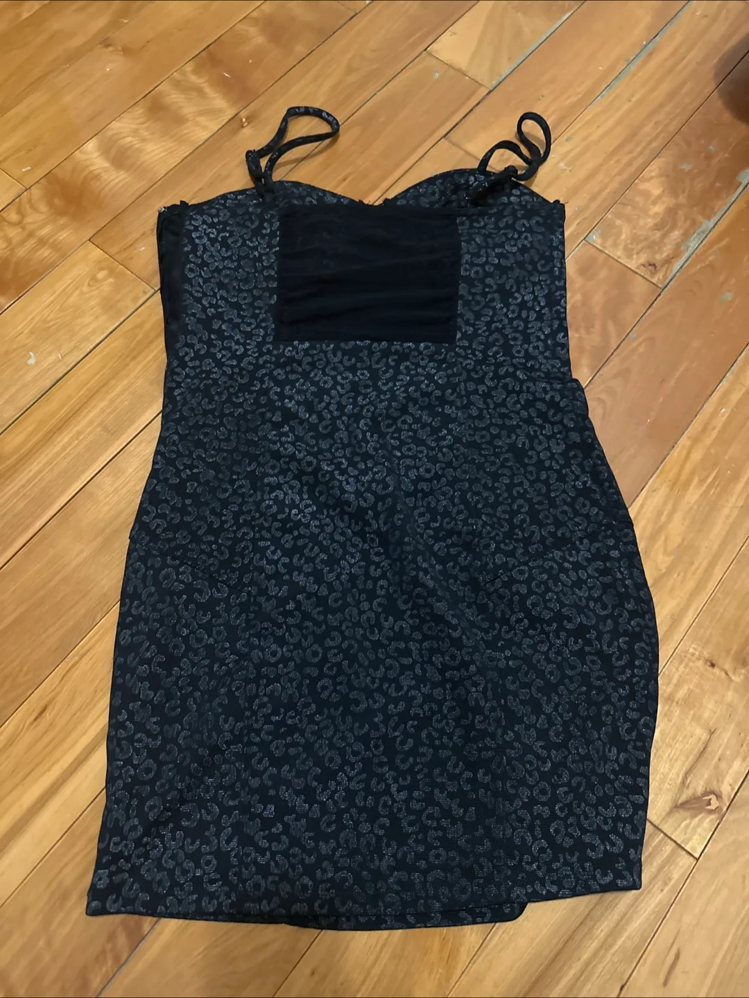 Black Leopard Print Mini Dress image indicator(2)