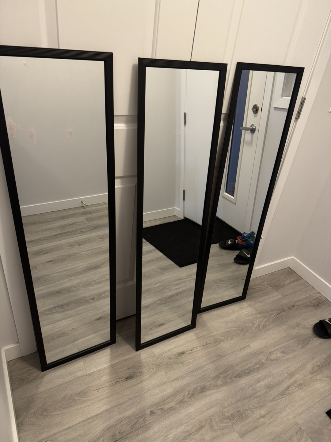 Set of 3 Black Framed Mirrors - photo 2