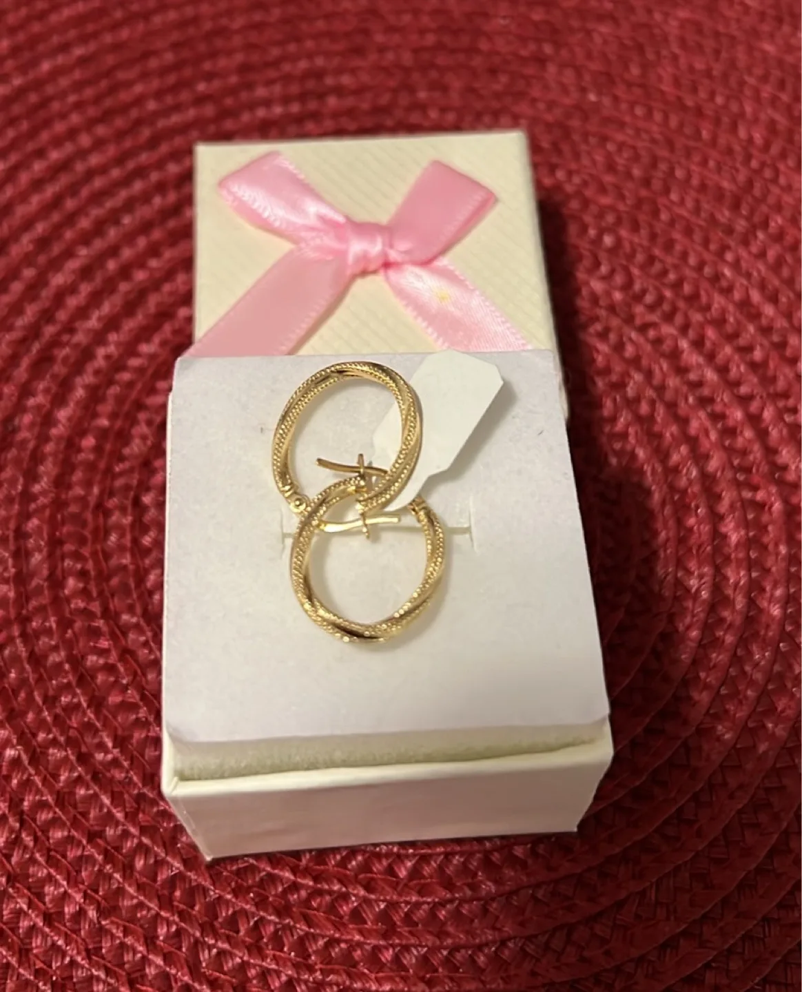 Gold Hoop Earrings 18k Saudi gold thumbnail